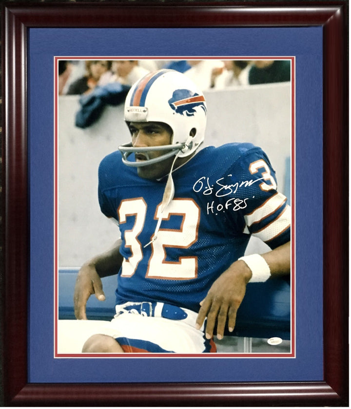 O.j Simpson Buffalo Bills signed 16x20 photo framed Hof 85 Mint Auto OJ JSA COA
