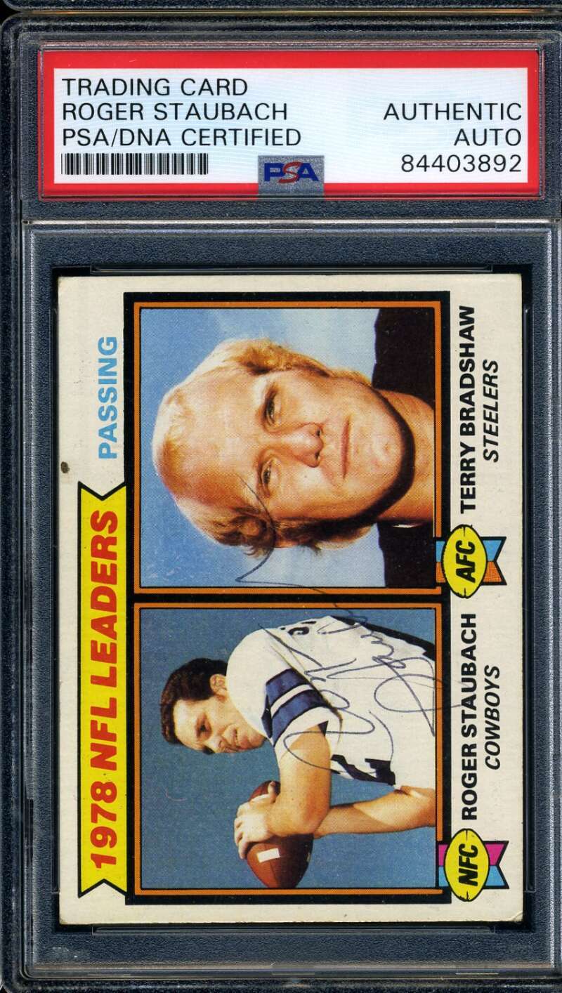 Roger Staubach PSA DNA Coa Vintage Signed 1979 Topps Autograph