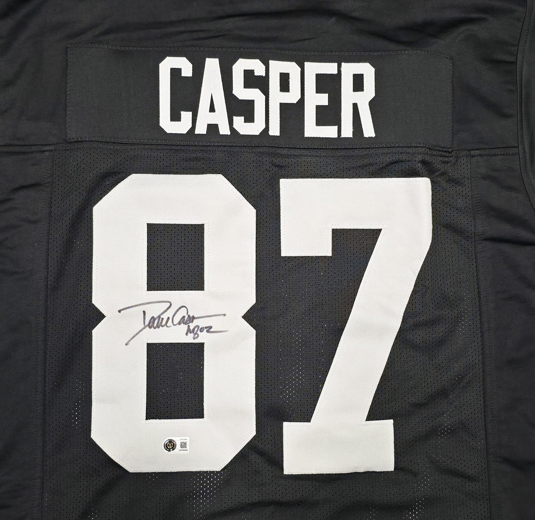 Oakland Raiders Dave Casper Signed Black Jersey "HOF 02" Beckett BAS Witness