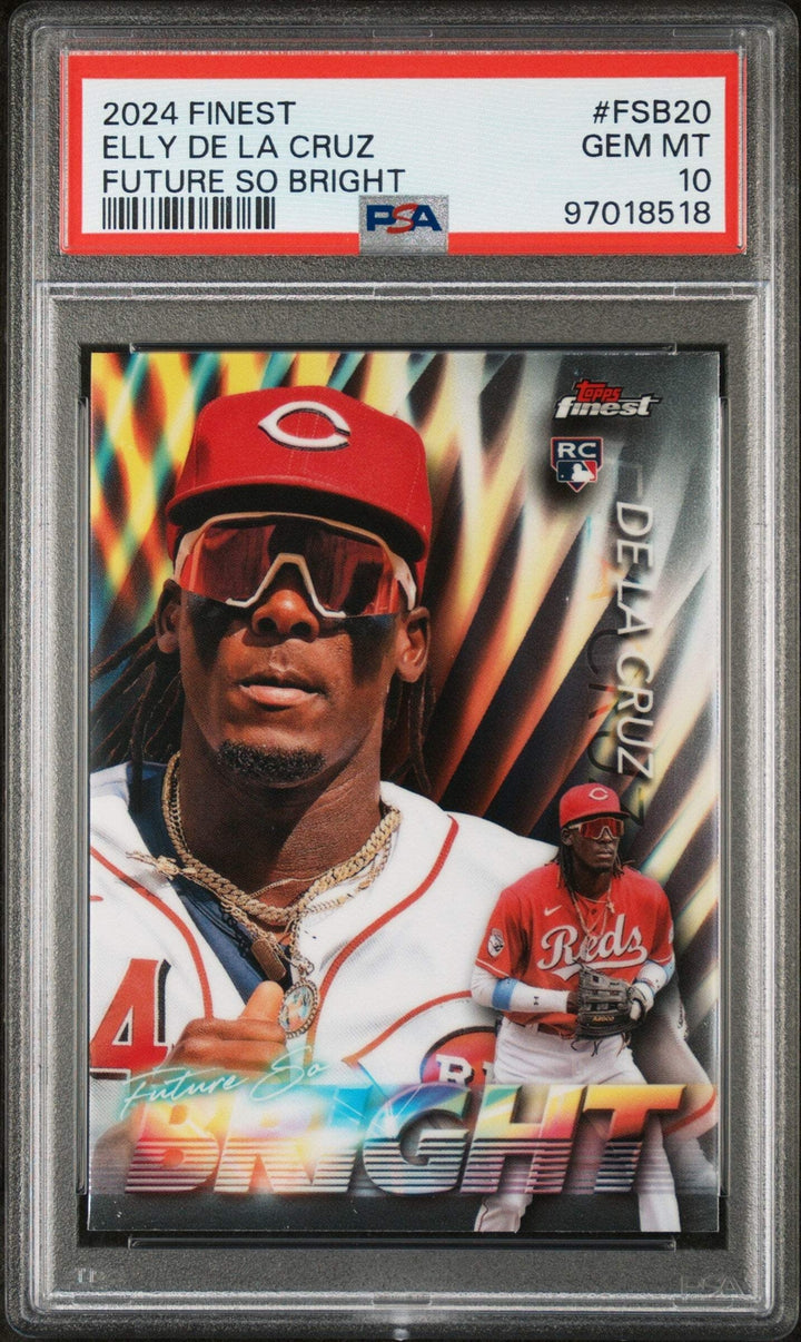 Graded 2024 Topps Finest Elly De La Cruz #FSB20 So Bright Baseball Card PSA 10