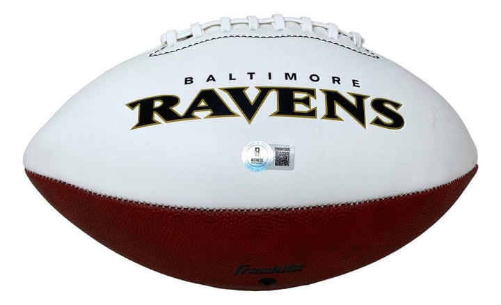 Rashod Bateman Signed Baltimore Ravens Logo Football BAS