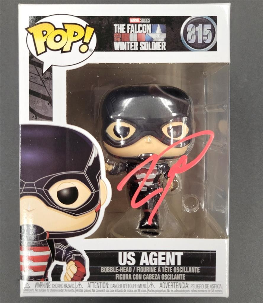Wyatt Russell signed US Agent Funko Pop! 815 autograph Falcon Winter Soldier BAS