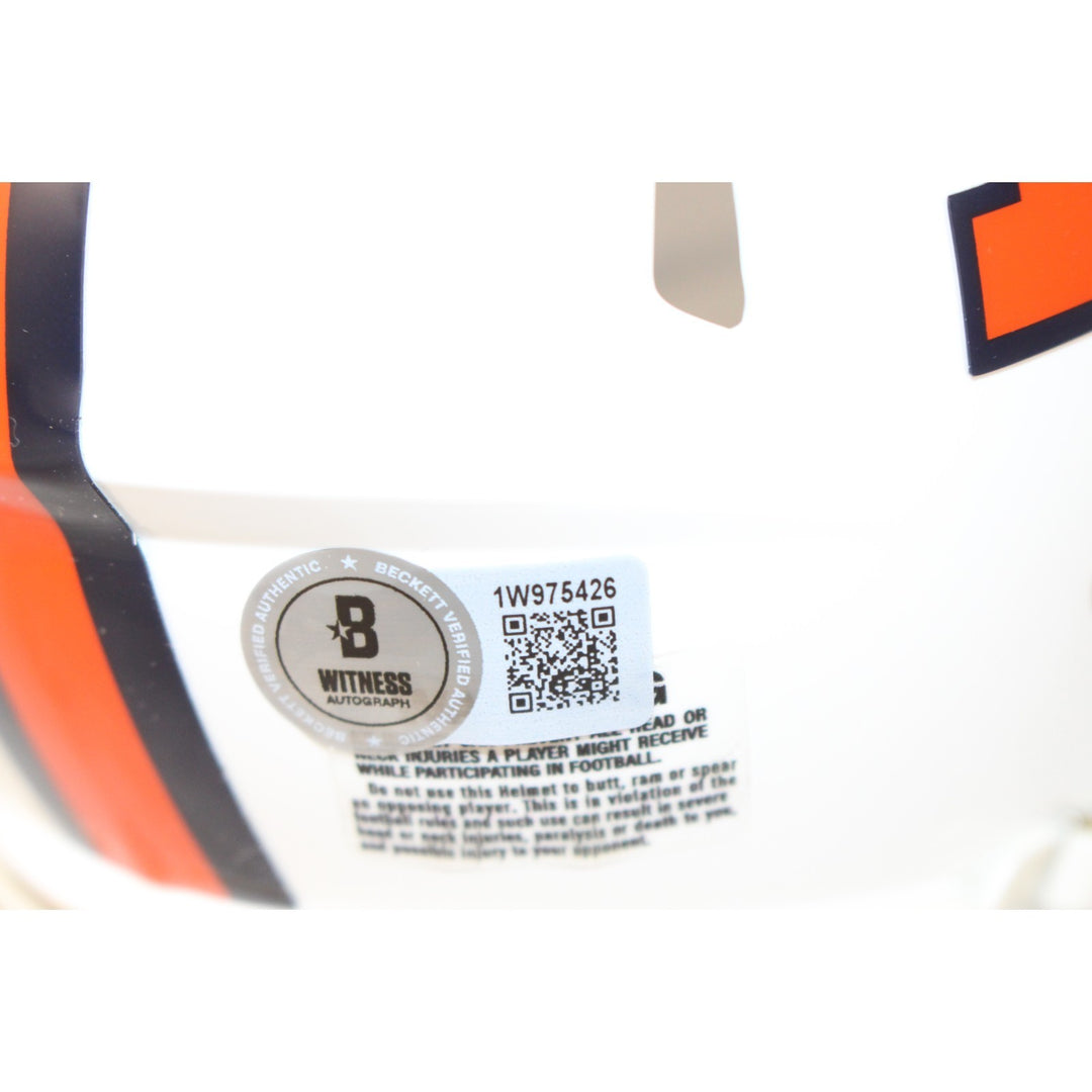 Talanoa Hufanga Autographed Denver Broncos 23 Alt Mini Helmet Beckett WIT 53452