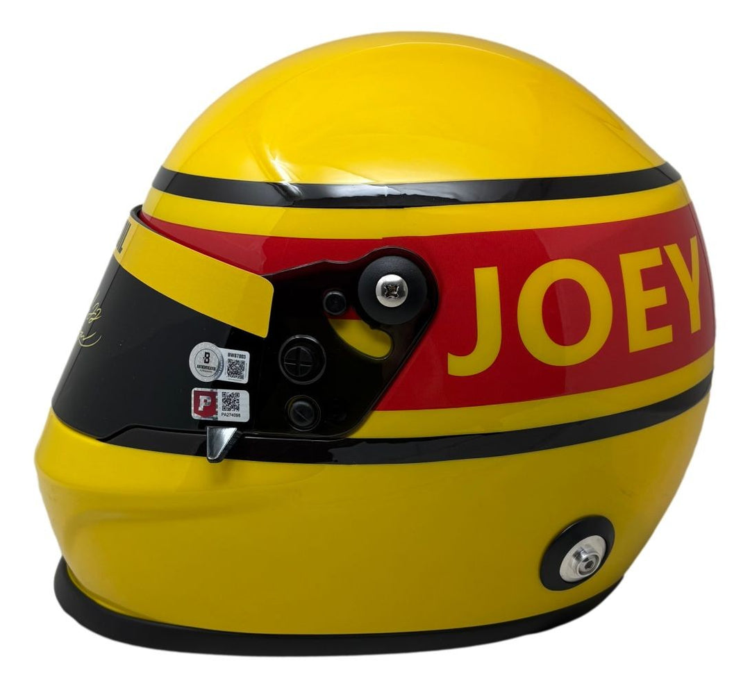 Joey Logano Signed In Yellow NASCAR Pennzoil Full Size Replica Racing Helmet BAS