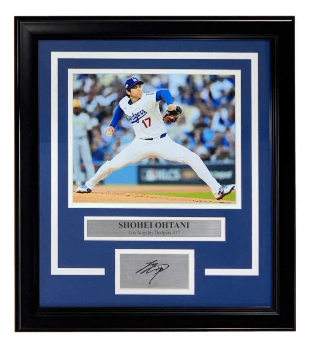 Shohei Ohtani Framed Los Angeles Dodgers 8x10 Pitching Photo w/ Laser Signature
