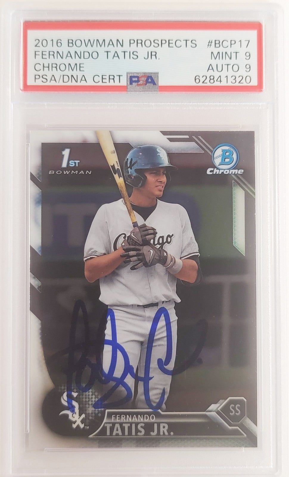 Fernando Tatis Jr Auto 2016 Bowman Chrome Prospects RC BCP17 PSA 9 Sig 9 PSA/DNA