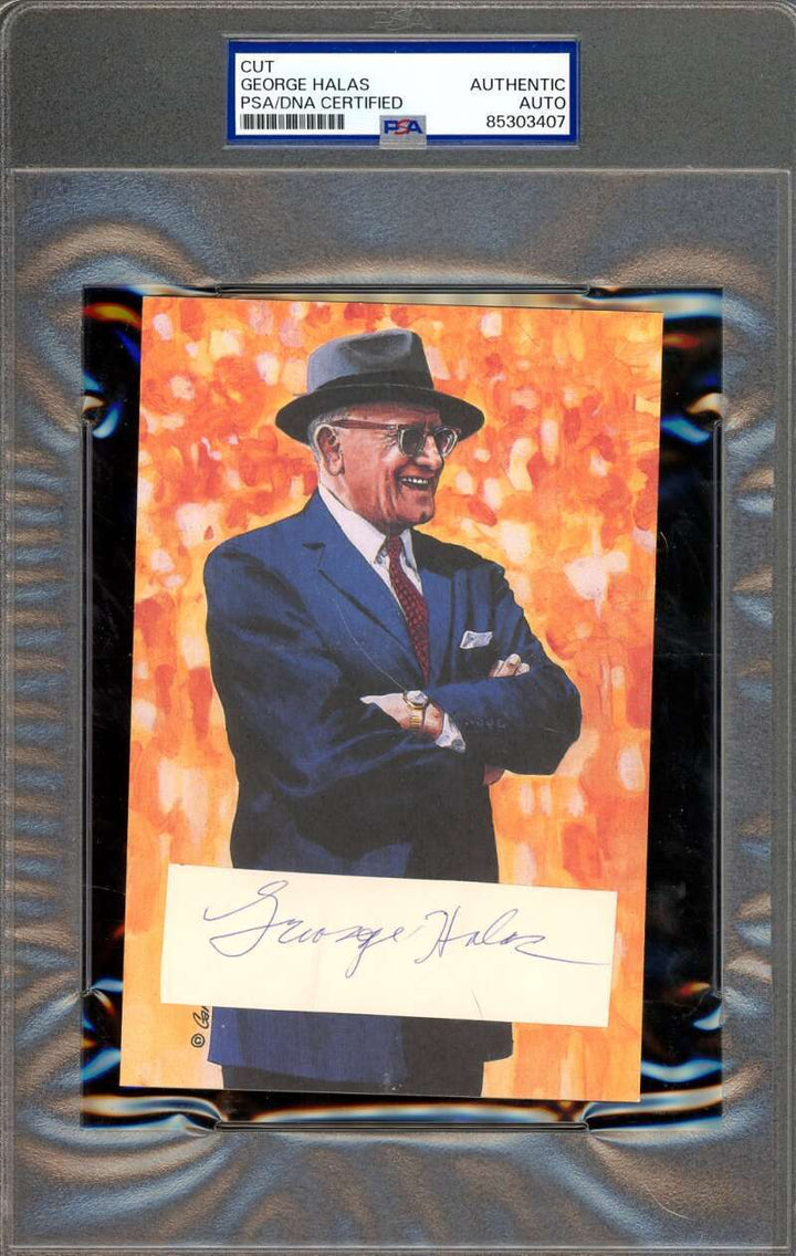George Halas PSA DNA Signed Goal Line Art Card Cut GLAC Autograph