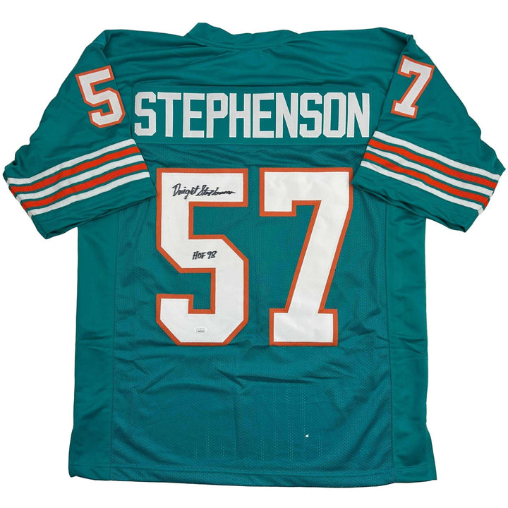 Autographed/Signed Dwight Stephenson HOF 98 Miami Teal Jersey JSA COA