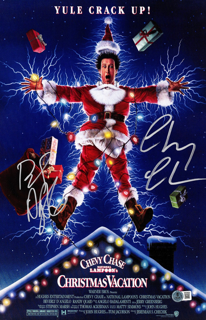 Chevy Chase & Beverly D'Angelo Signed 11x17 Christmas Vacation Movie Poster
