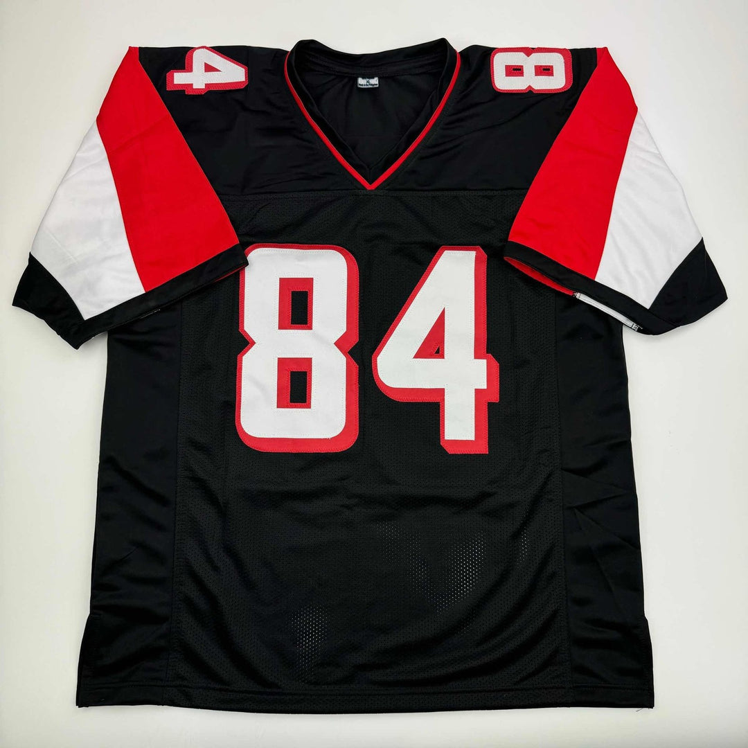 Autographed/Signed Roddy White Atlanta Black Jersey Beckett BAS COA