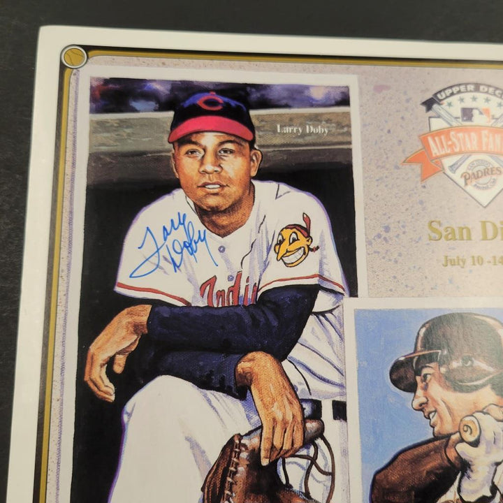Rollie Fingers Steve Garvey Larry Doby signed Upper Deck 8x10 card photo ~ BAS