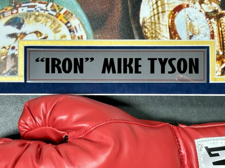 Mike Tyson Autographed Boxing Glove Framed Shadowbox Collage JSA COA Signed