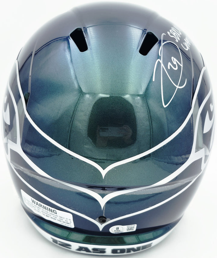 Earl Thomas III Signed Seahawks Rivalries Full Sz Rep Speed Helmet Beckett Wit