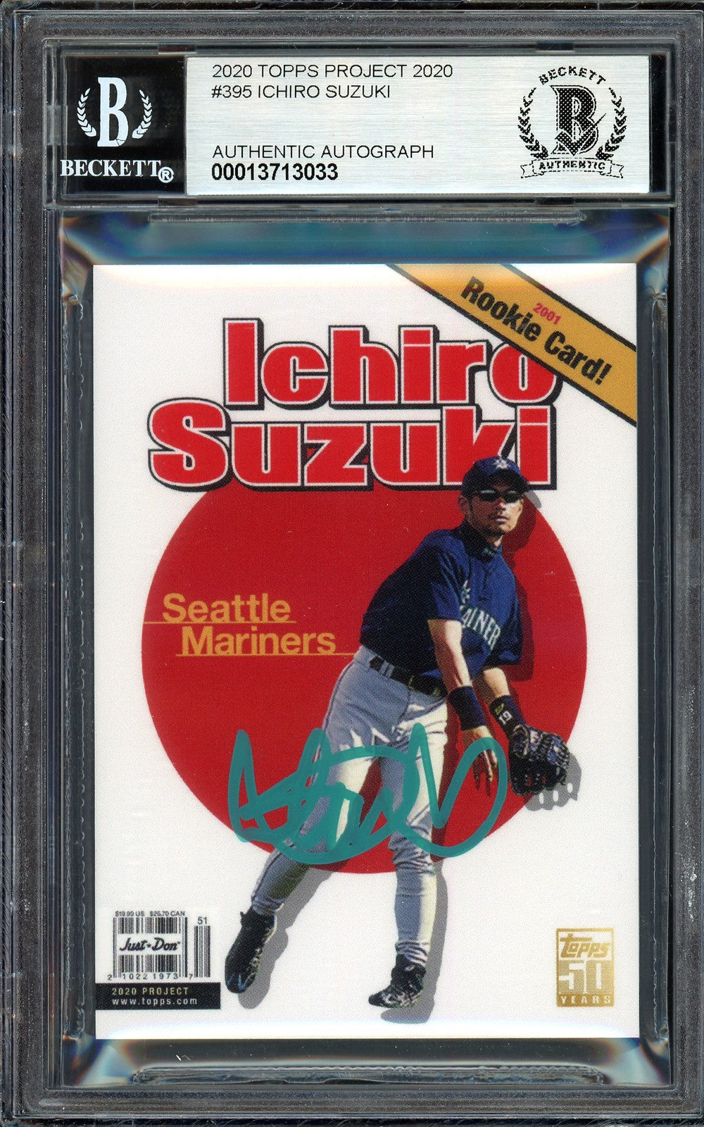 Ichiro Suzuki Auto Topps Project 2020 Don C Card 395 Mariners Sig 10 /10 Beckett