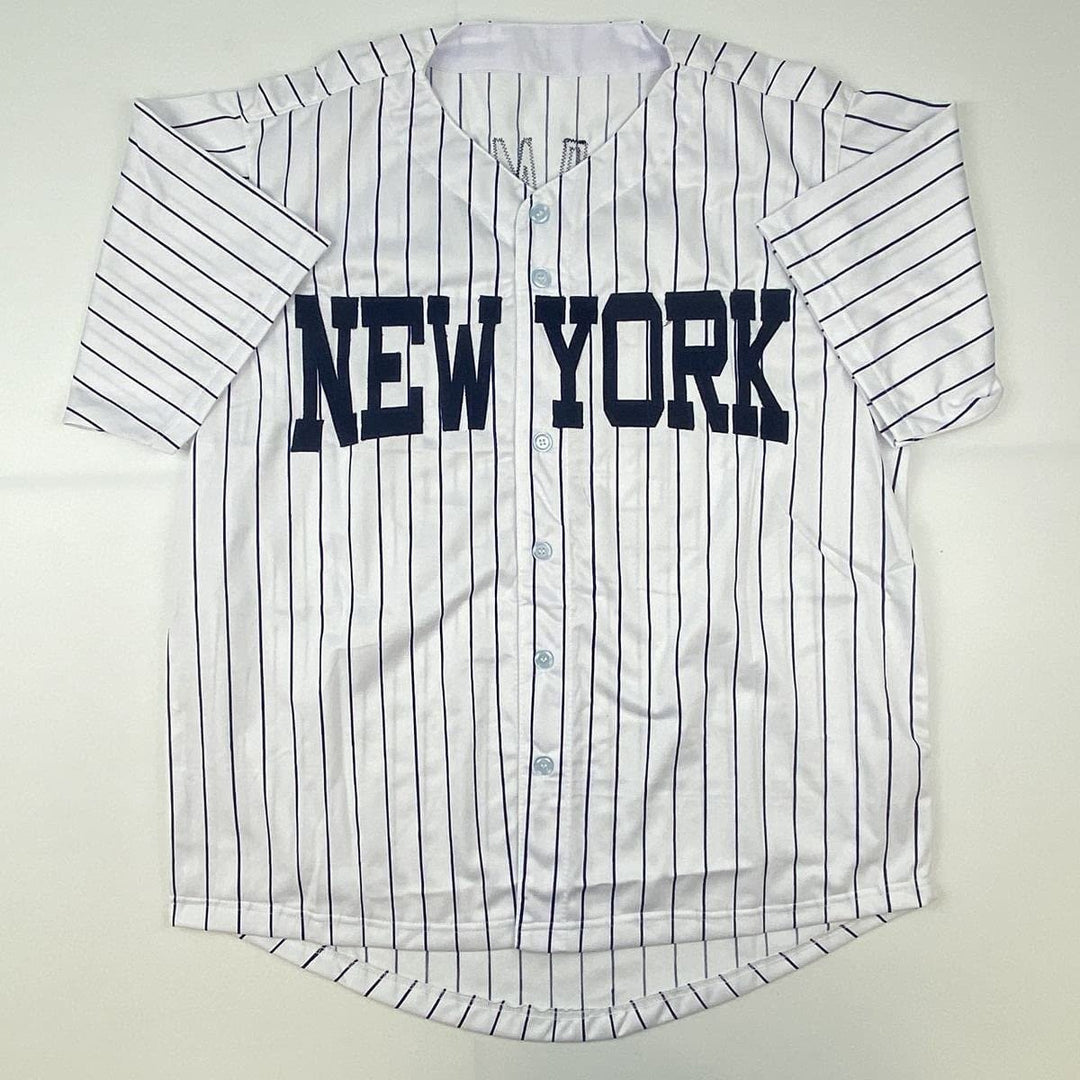 Autographed/Signed Jason Giambi New York Pinstripe Jersey PSA/DNA COA