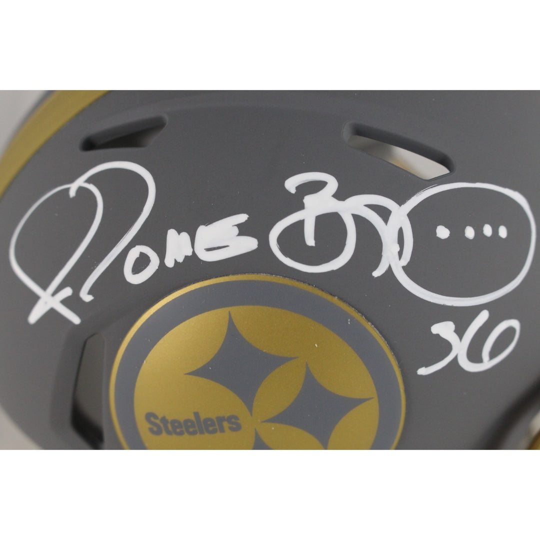 Jerome Bettis Autographed Pittsburgh Steelers Slate Mini Helmet Beckett 49232