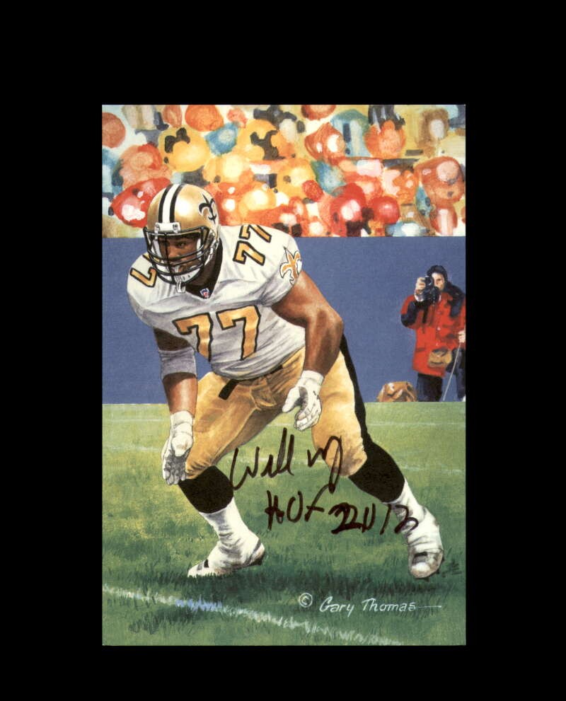 Willie Roaf PSA DNA Signed Goal Line Art Card GLAC Proof /100 HOF 2012