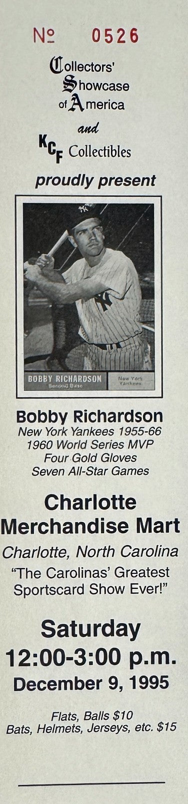 Bobby Richardson signed New York Yankees MLB 8x10 Photo minor dings Framed- COA