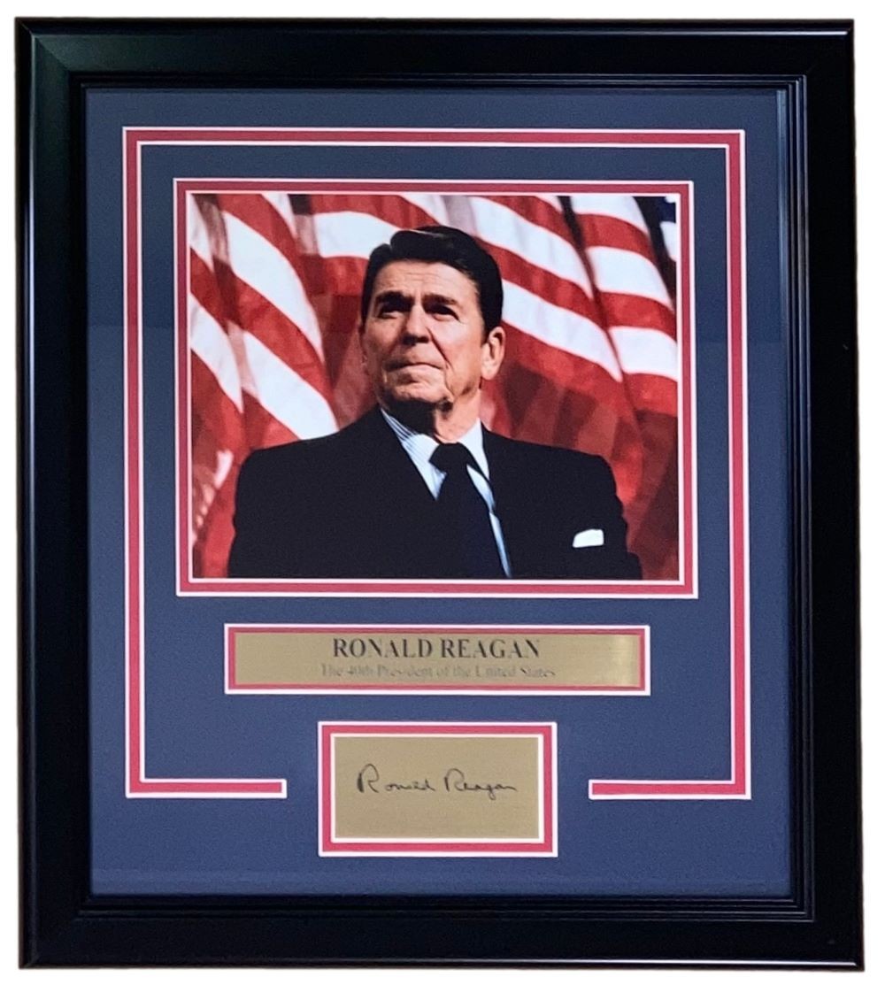 President Ronald Reagan Framed 8x10 Photo w/ Laser Engraved Signature