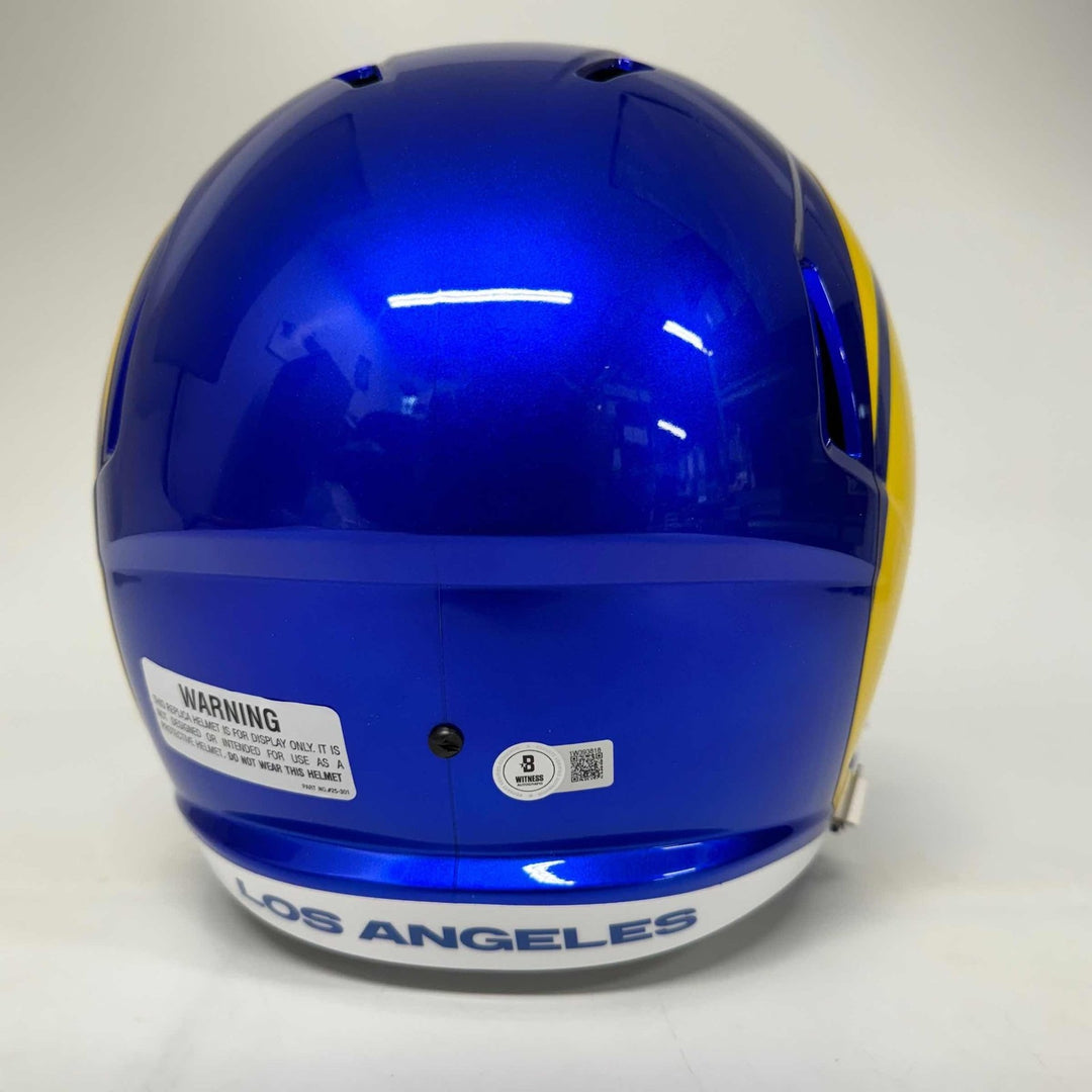 Autographed/Signed Aaron Donald Rams Full Size F/S Helmet Beckett COA