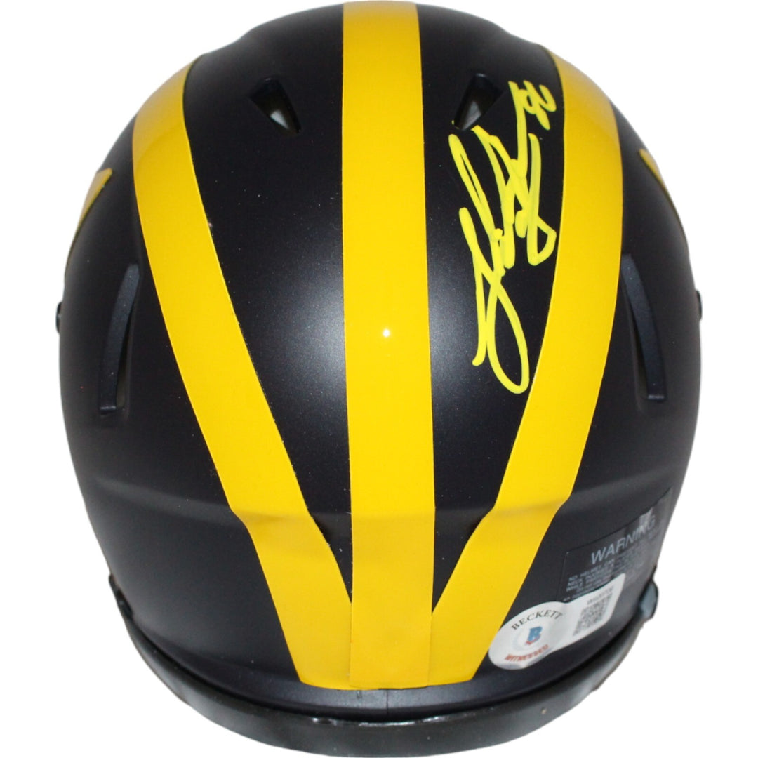 Luke Schoonmaker Signed Michigan Wolverines Mini Helmet Beckett 42739