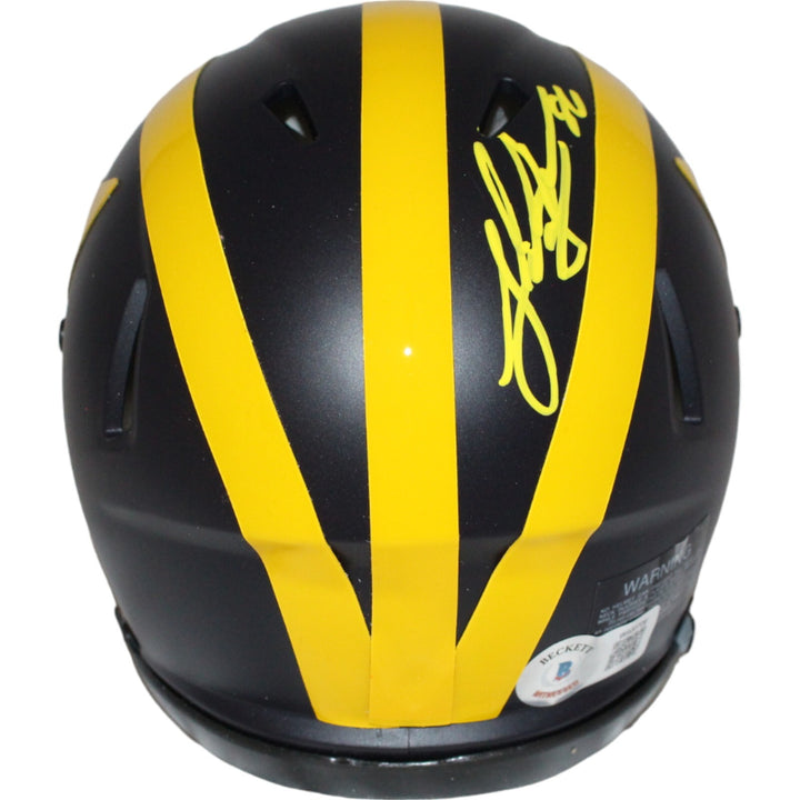 Luke Schoonmaker Signed Michigan Wolverines Mini Helmet Beckett 42739