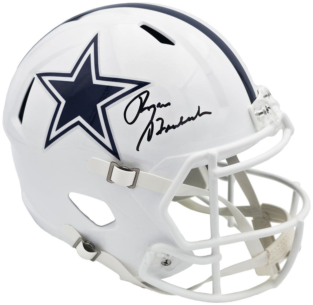 Roger Staubach Auto Cowboys 22 Alternate White Full Size Spd Rep Helmet Beckett