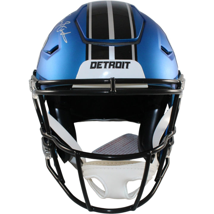 Barry Sanders Signed Detroit Lions ALT SpeedFlex Helmet Beckett Witness 58196