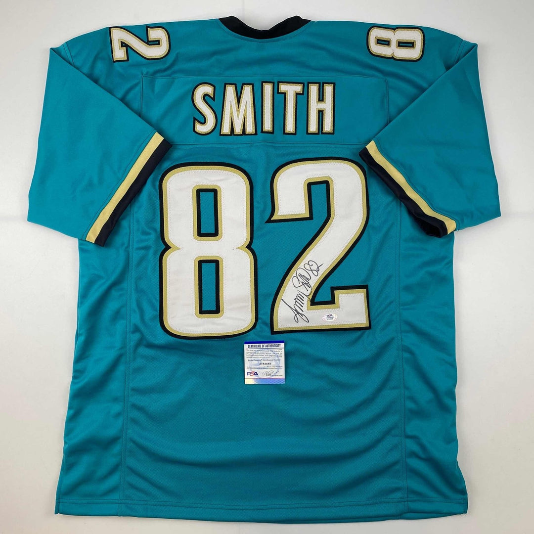 Autographed/Signed Jimmy Smith Jacksonville Teal Jersey PSA/DNA COA