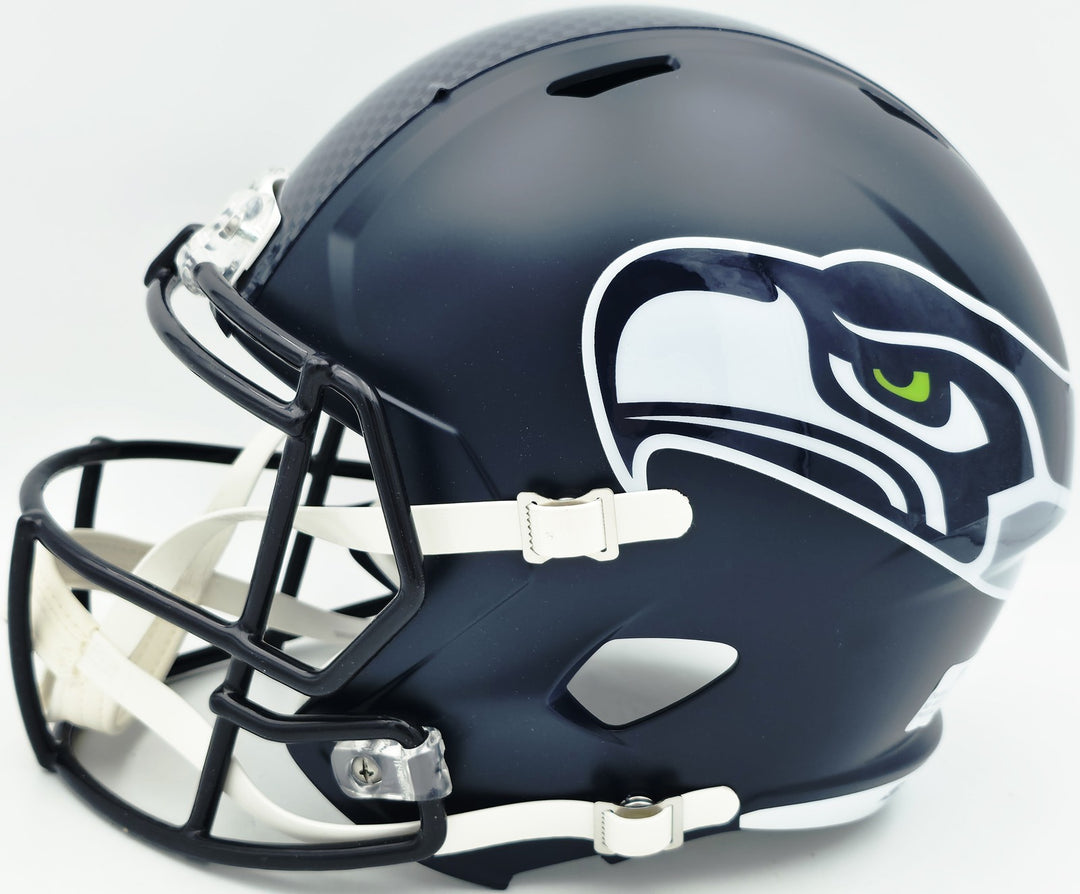 Sam Darnold Signed Seahawks Blue Full Size Speed Replica Helmet Beckett Witness