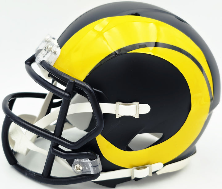 Aaron Donald Signed Rams Black Rivalries Speed Mini Helmet Beckett Witness
