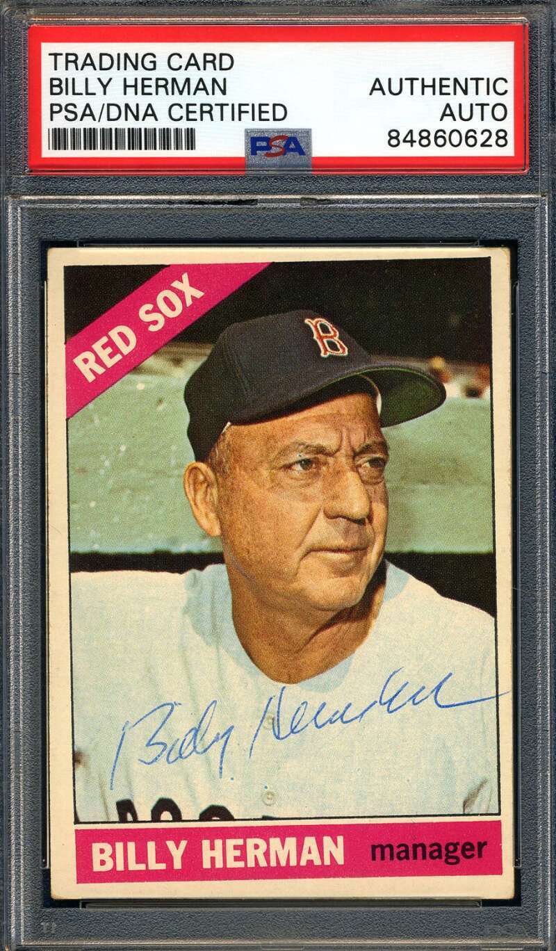 Billy Herman PSA DNA Coa Signed 1966 Topps Autograph