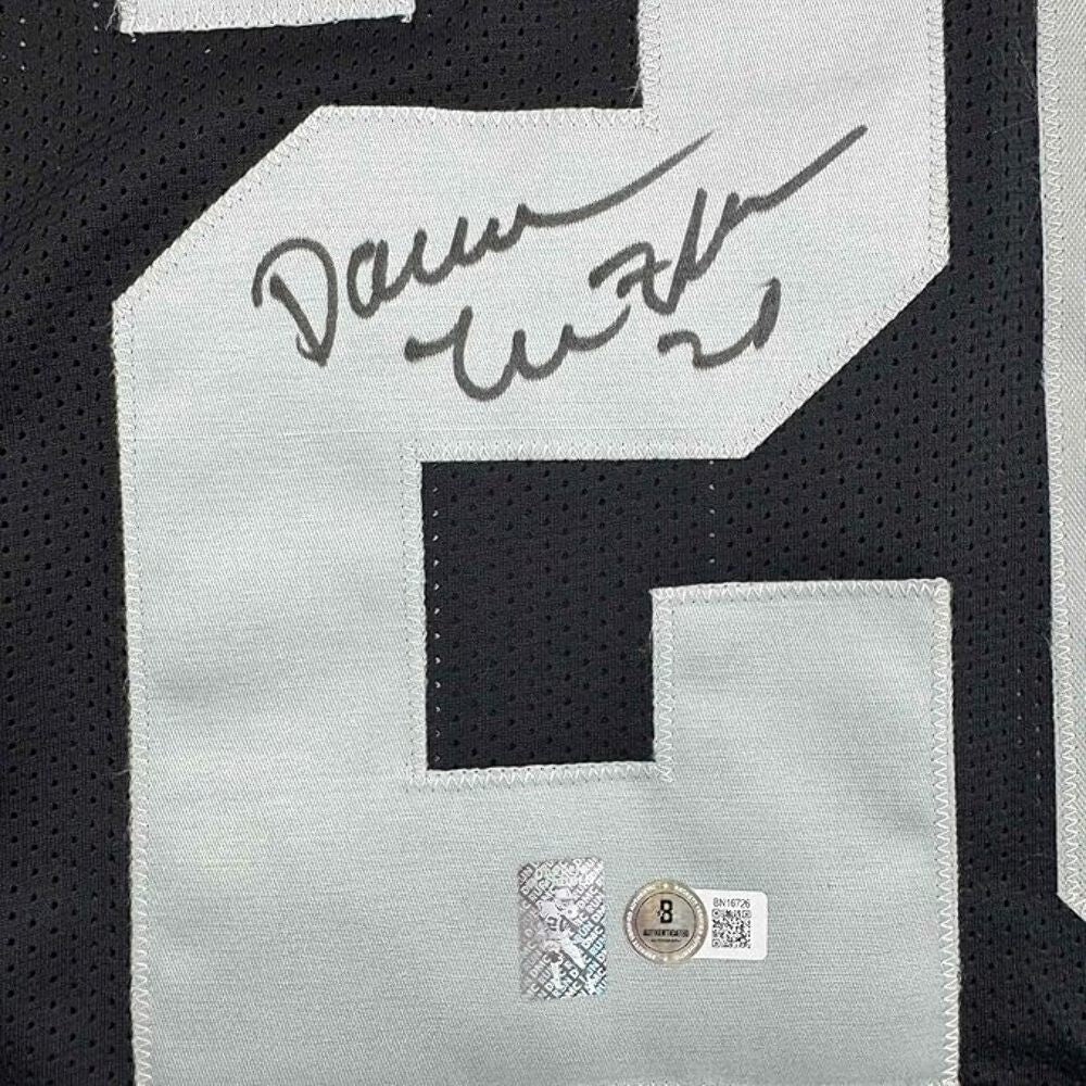 Framed Autographed/Signed Darren McFadden 35x39 Oakland Black Jersey Beckett COA