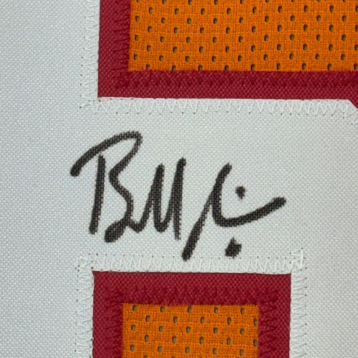 Framed Autographed/Signed Baker Mayfield 35x39 Tampa Bay Orange Jersey COA