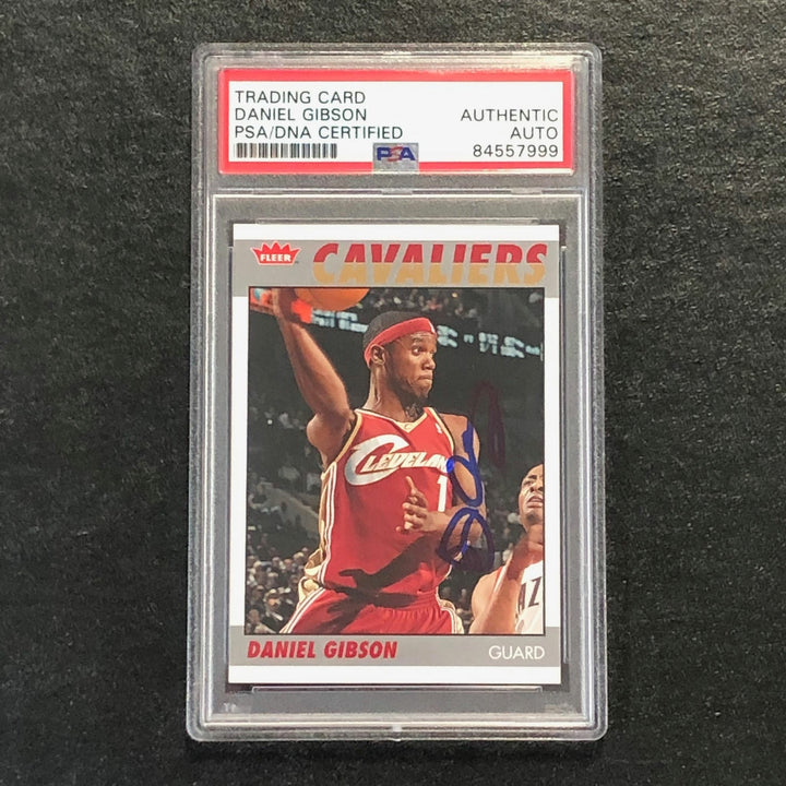 2007-08 Fleer #46 Daniel Gibson Signed Card AUTO PSA Slabbed Cavaliers