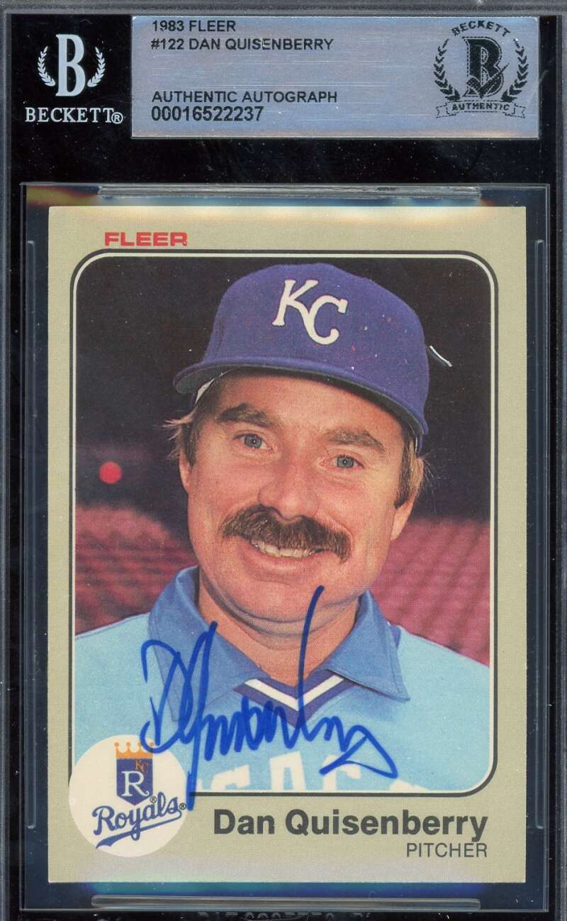 Dan Quisenberry Beckett BAS Signed 1983 Fleer Autographed