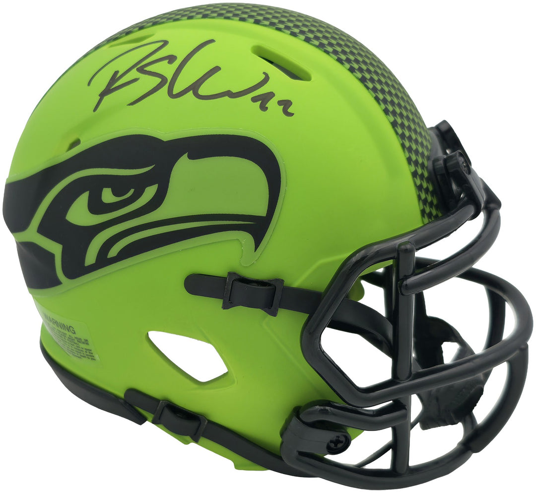 Rashid Shaheed Signed Seattle Seahawks Rave Green Speed Mini Helmet MCS Holo