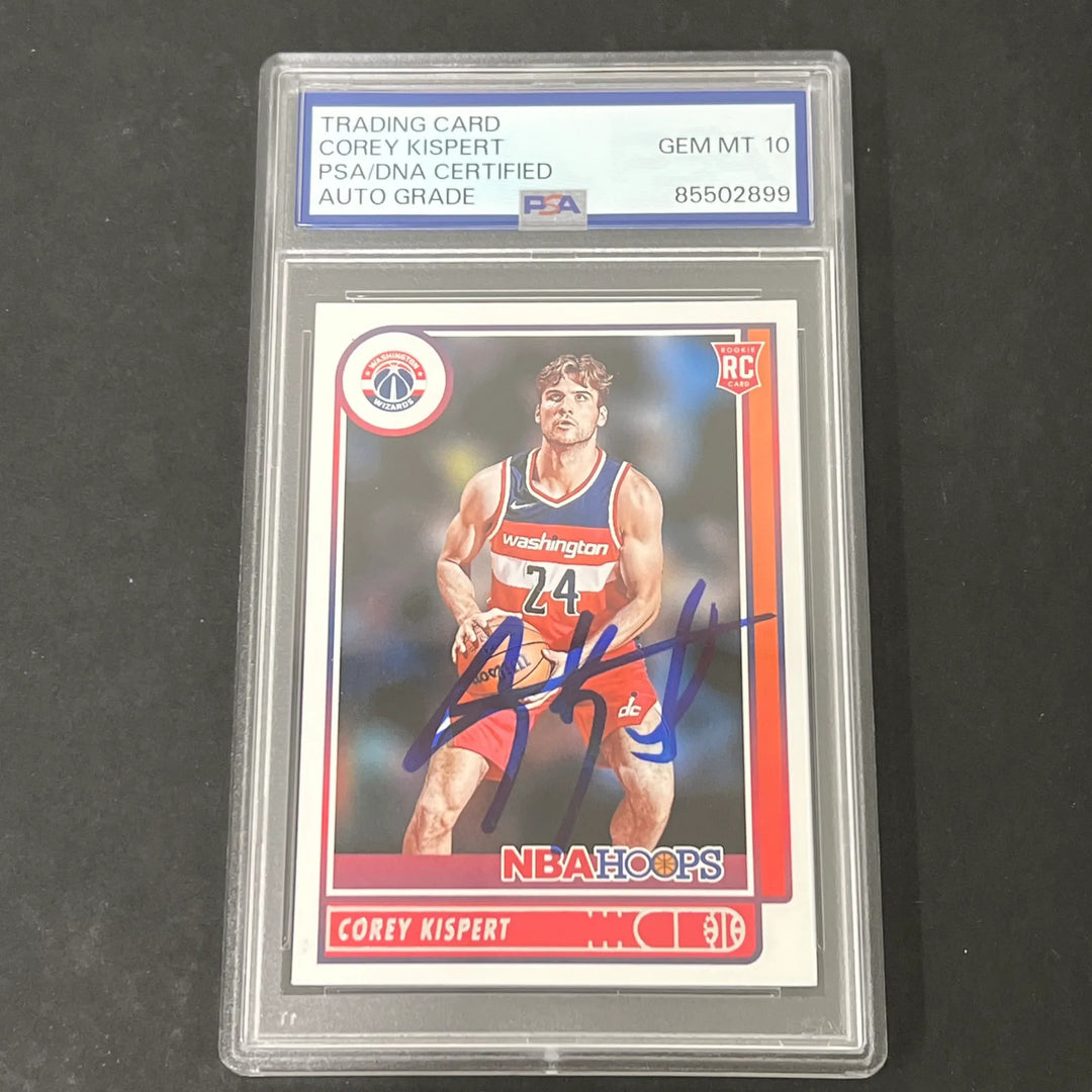 2021-22 Panini NBA Hoops #212 Deni Avdija Rookie signed card PSA Auto 10 Wizards