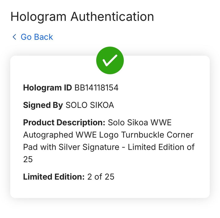 Solo Sikoa Signed WWE Logo Turnbuckle LE /25 Auto Fanatics WWE Under Wraps COA
