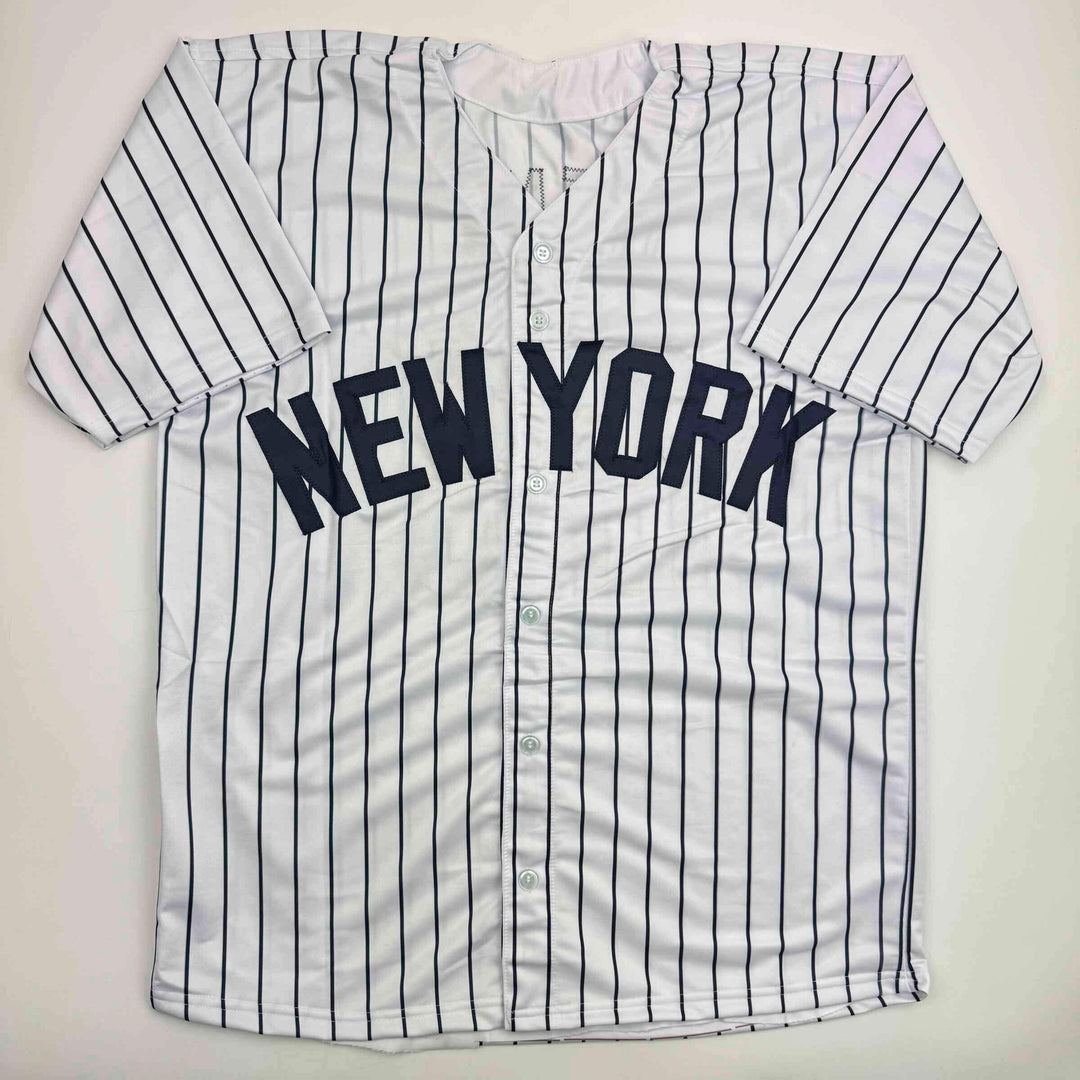 Autographed/Signed Bucky Dent New York Pinstripe Baseball Jersey Beckett BAS COA
