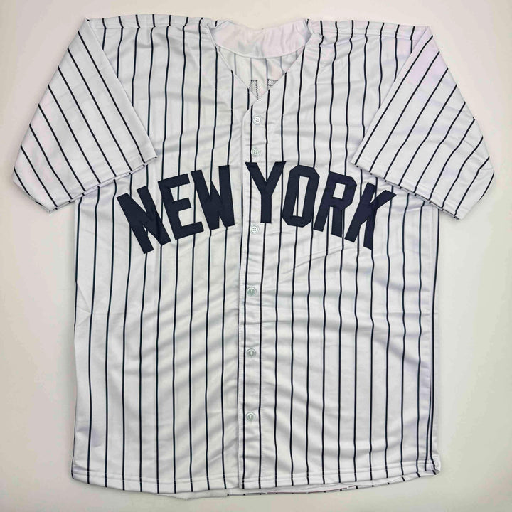 Autographed/Signed Bucky Dent New York Pinstripe Baseball Jersey Beckett BAS COA