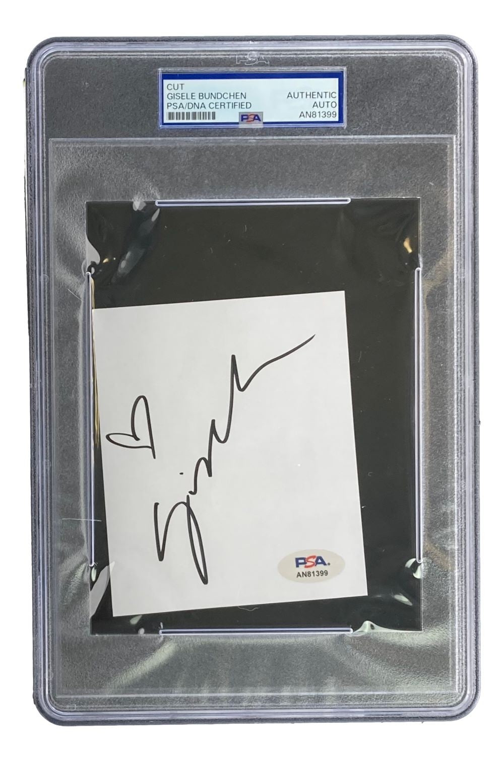 Gisele Bundchen Signed Slabbed Large Cut Signature PSA AN81399