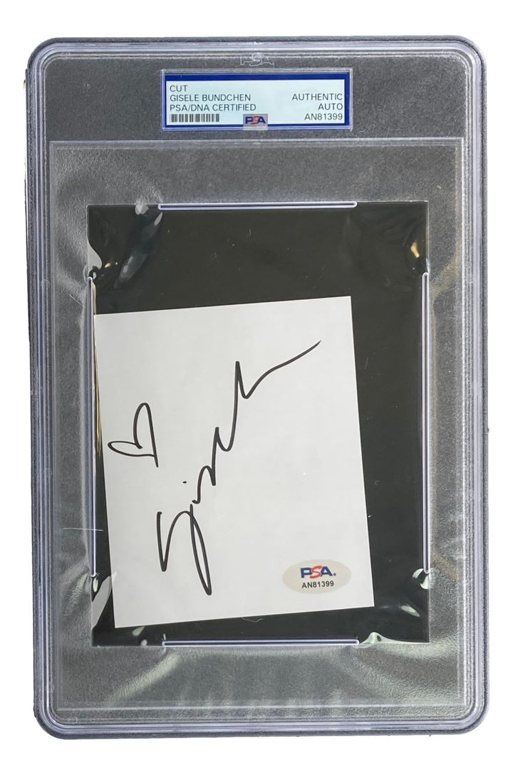 Gisele Bundchen Signed Slabbed Large Cut Signature PSA AN81399