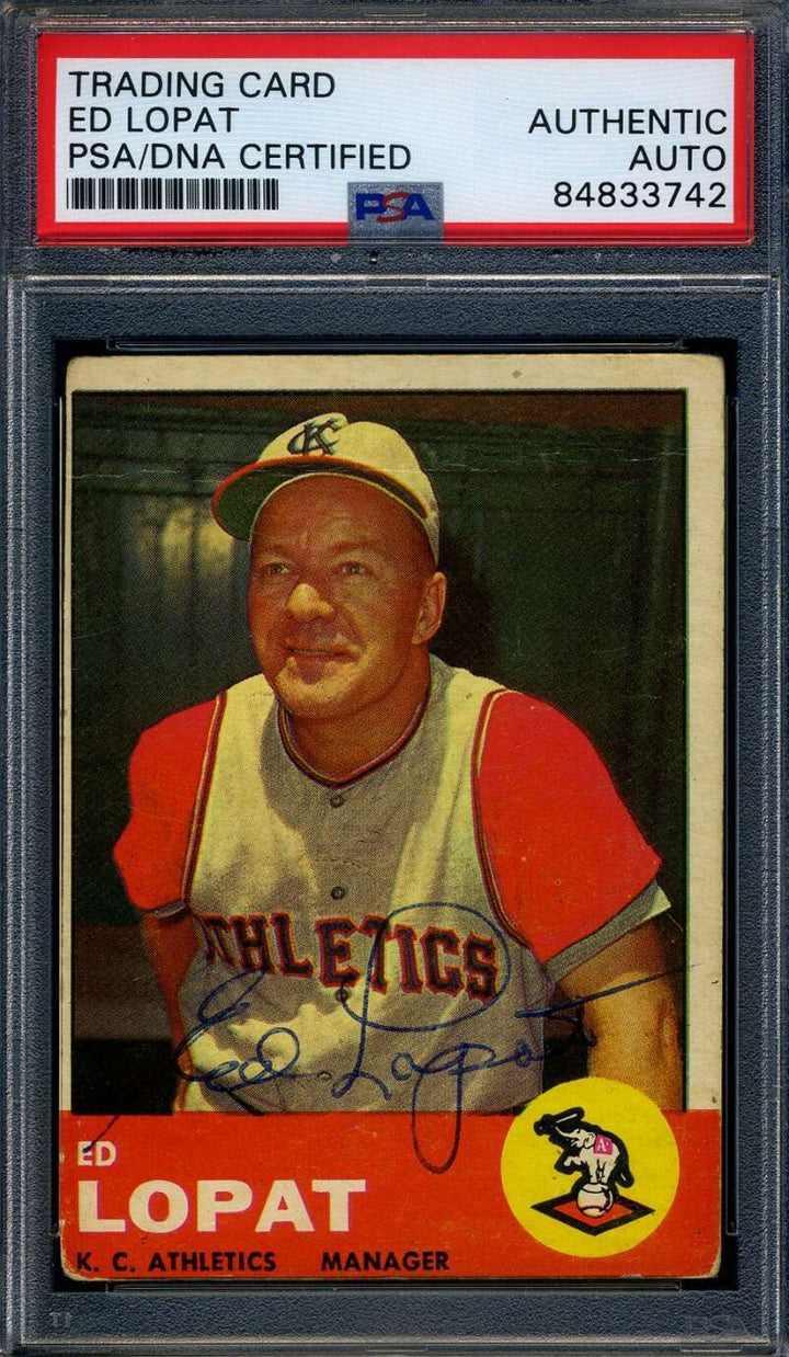Ed Lopat PSA DNA Signed 1963 Topps Autographed
