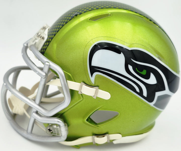 Rashid Shaheed Signed Seattle Seahawks Flash Green Speed Mini Helmet MCS Holo