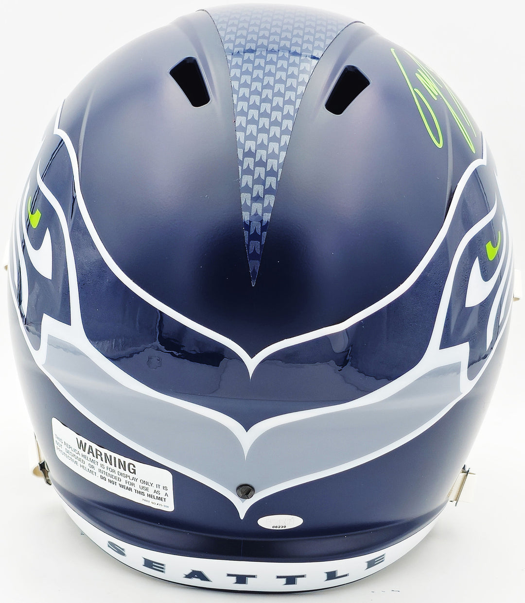 Tyler Lockett Signed Seahawks Blue Full Size Speed Replica Helmet MCS Holo