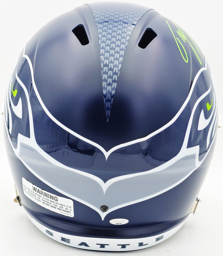 Tyler Lockett Signed Seahawks Blue Full Size Speed Replica Helmet MCS Holo