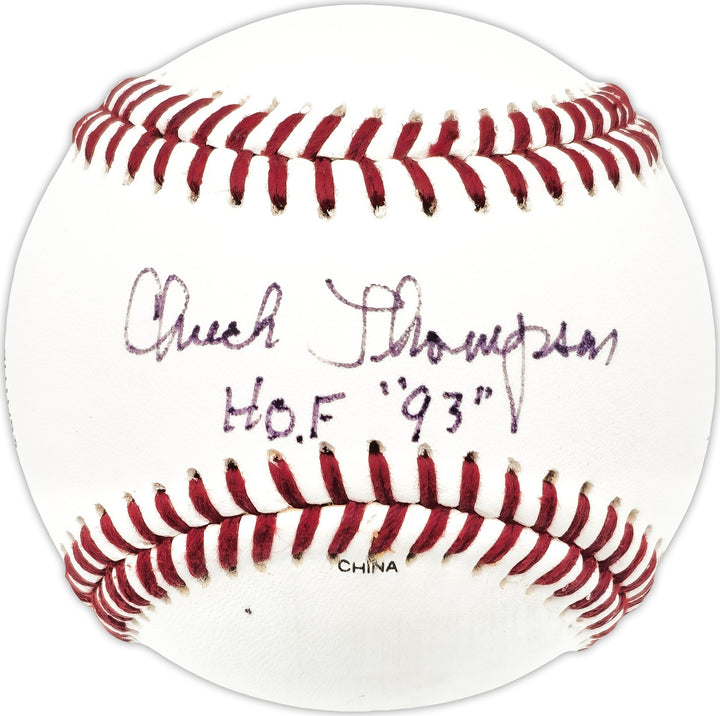 Chuck Thompson Auto Official Little League Baseball Orioles "HOF 93" JSA CC87739
