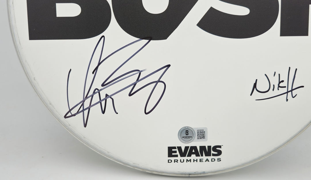 Bush Signed Drumhead Signed By All 4 Band Members Gavin Rossdale Beckett