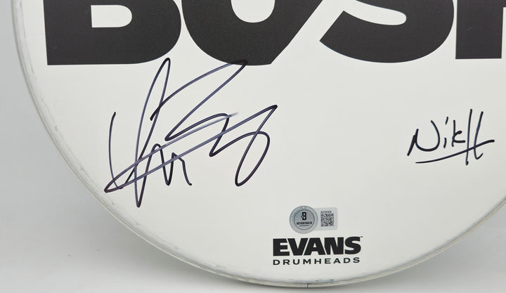 Bush Signed Drumhead Signed By All 4 Band Members Gavin Rossdale Beckett